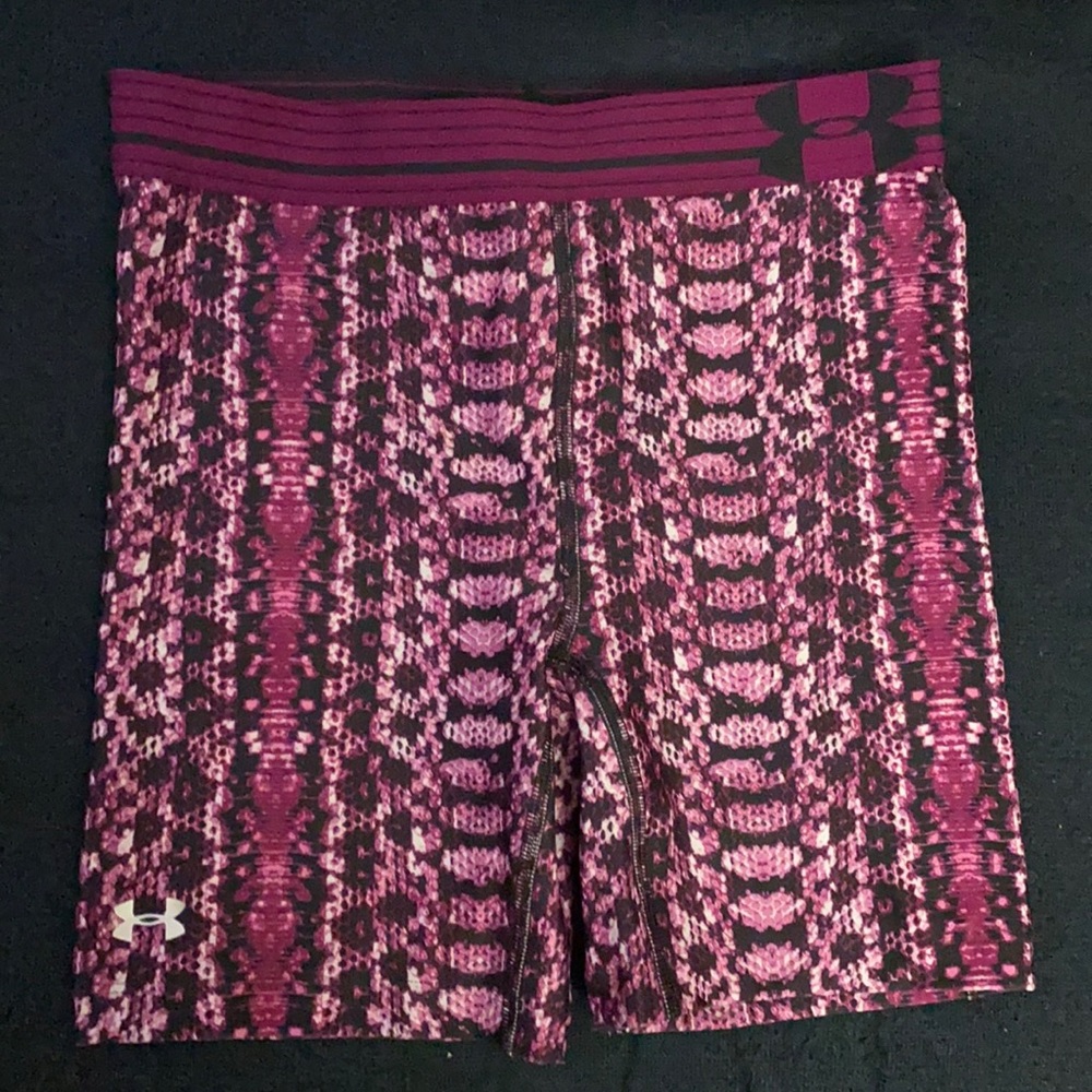 Under Armour Purple Snake Print Bike Shorts XS